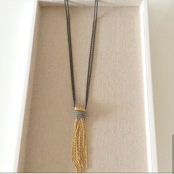 Stella & Dot ~ Windsor Pave Tassel Chain Necklace - Picture 5 of 7